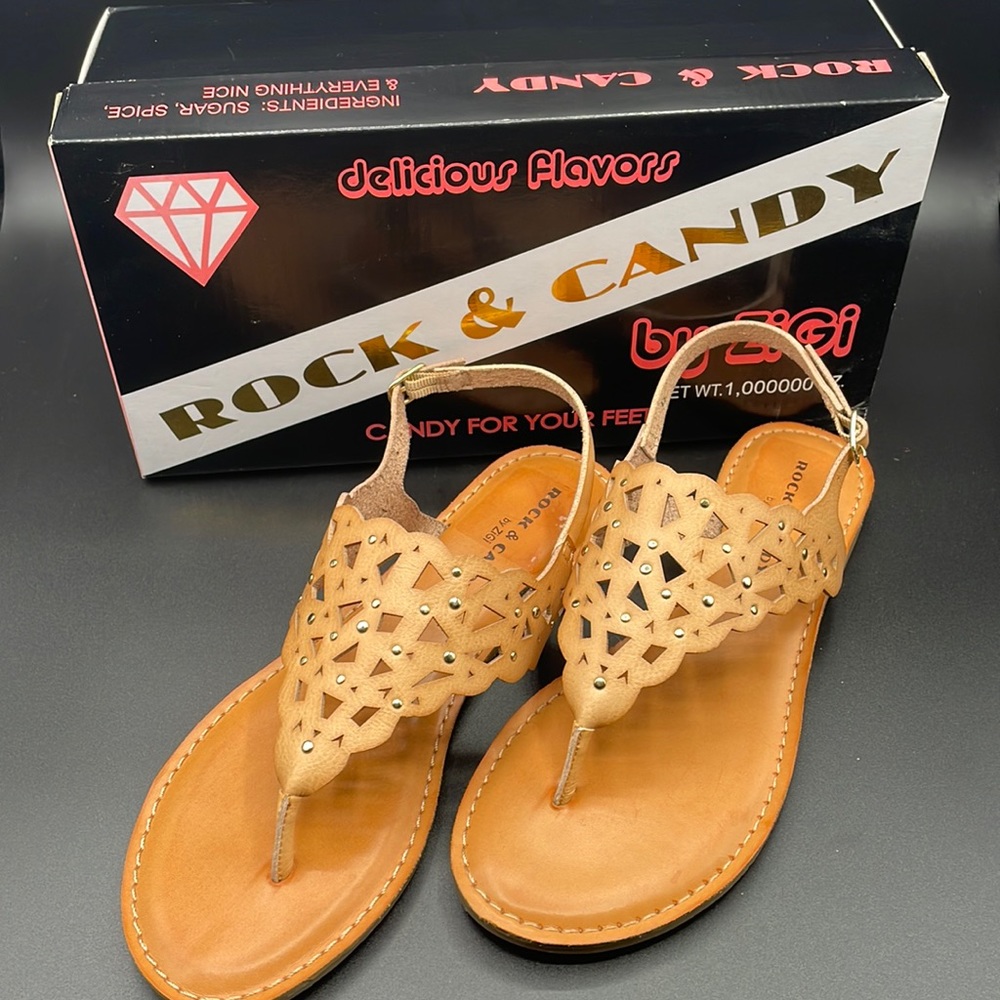 Rock & Candy for Your Feet Breanna NUDFX Tan Sandal Size 8.5